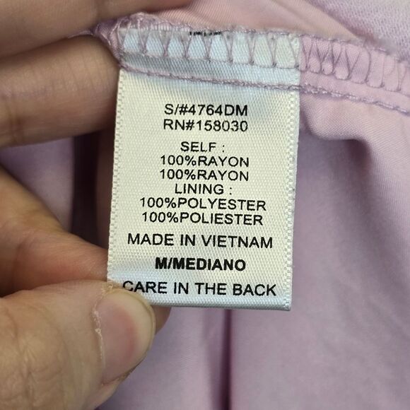 Love Tree Women's Floral Daisy Ruffle Lilac Purple Mini Peplum Dress M - Picture 15 of 16